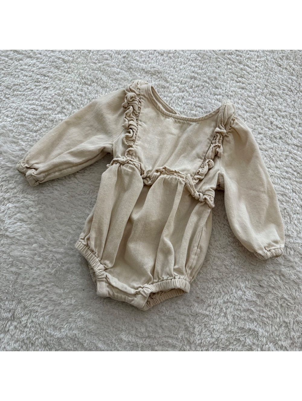 6-12m Beige Ruffle Romper